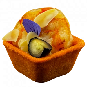 Фотография Тарталетка с тигровой креветкой и тайским соусом