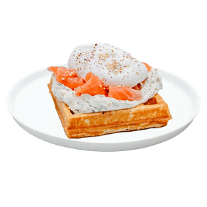 Венская вафля с слабосоленым лососем, яйцом пашот и крем-чизом рис.3