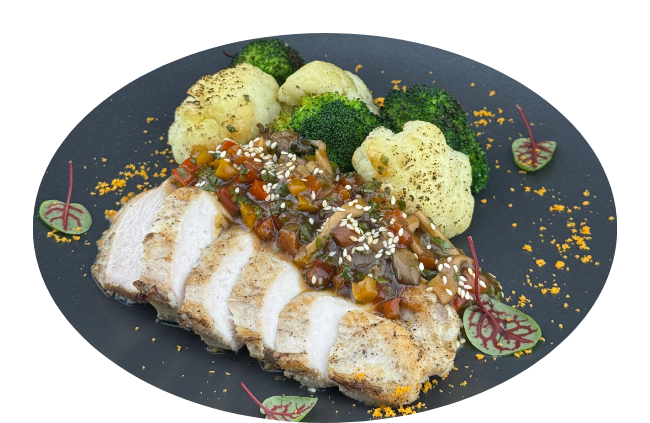 Индейка с овощным рататуем и капустой рис.1