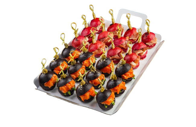 Мини бургер с лососем и прошутто (микробургер) рис.1