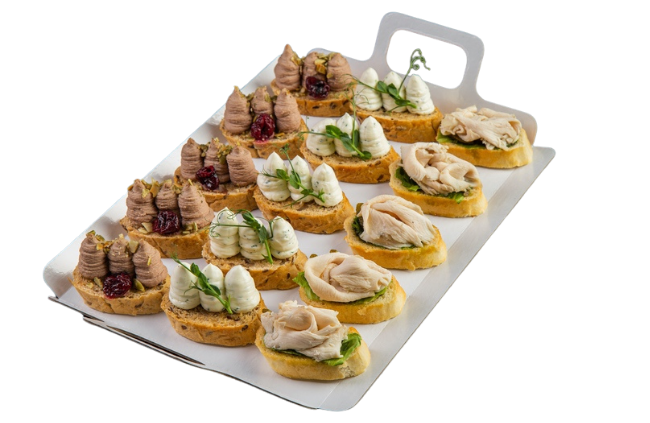 Сет с брускеттами с муссами и курицы су-вид рис.1