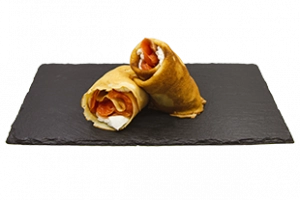 Фотография Блин с красной рыбой и крем чизом