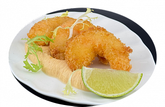 Фотография Хрустящая креветка в панировке с соусом том ям