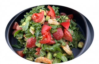 Фотография Салат с креветками и томатом и авокадо