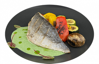 Фотография Филе сибаса со шпинатным соусом