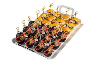 Фотография Мини бургер с салями Милано и с курицей Том-ям (микробургер)